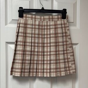 Plaid Brown and Cream Women's Skirt
